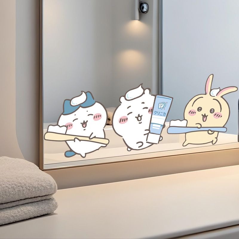 Home One Bathroom - Naklejki na lustro Hot Chiikawa, mocne