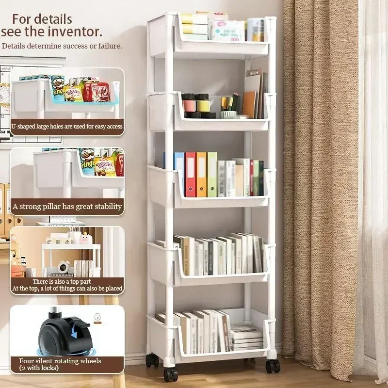 Home Bathroom Organizer - 5-poziomowy wózek do przechowywania na kółkach,