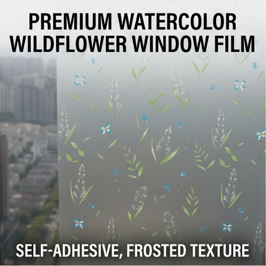 Home Bathroom Window - Samoprzylepna folia okienna z motywem świeżych