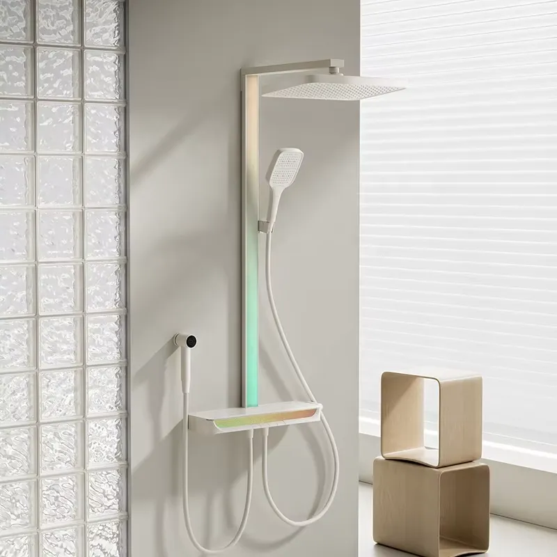 Home And Bathroom - Mosiężny cyfrowy zestaw prysznicowy z efektem