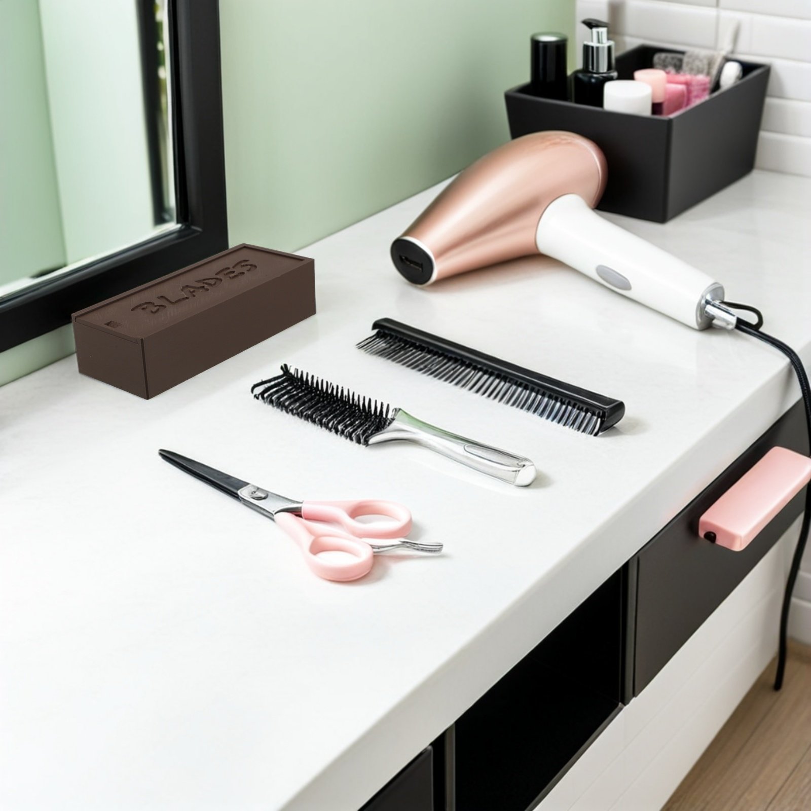 Home One Bathroom - Podwójna komora, brązowy plastikowy futerał na