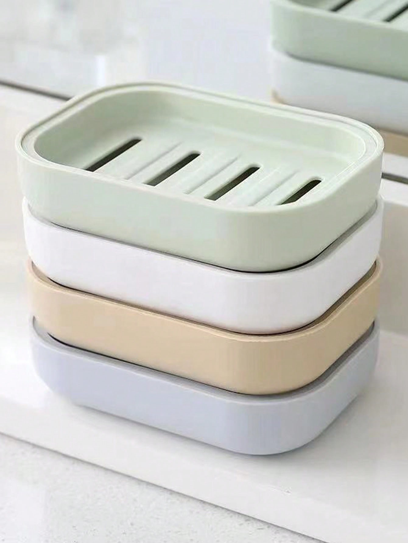 Home Essentials Bathroom Accessories - Prosta mydelniczka, mydelniczka z otworami odpływowymi,