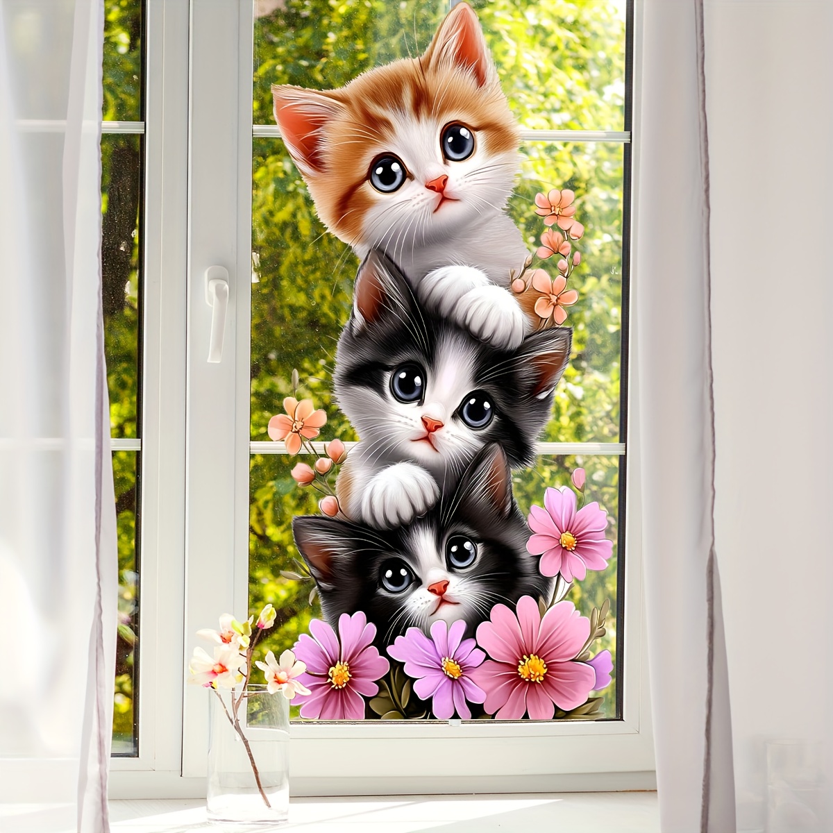 Home Bathroom Window - 1 szt. Urocza naklejka na okno