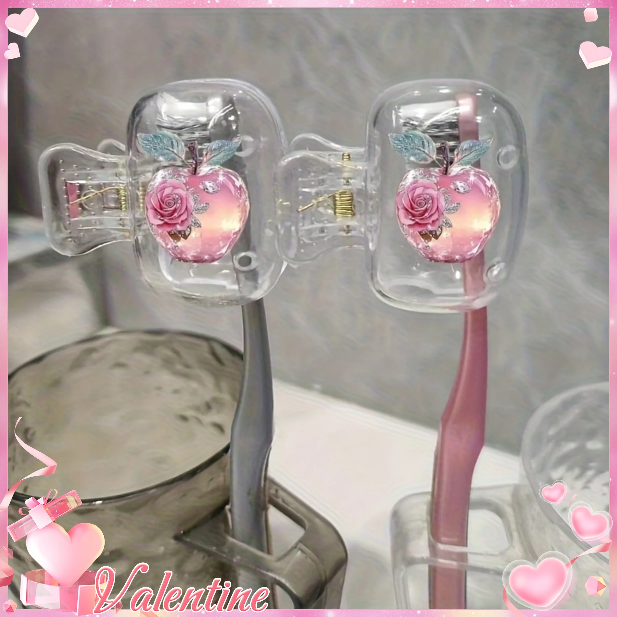 Home Essentials Bathroom Accessories - 2 szt. Róża Kwiat Rośnący w