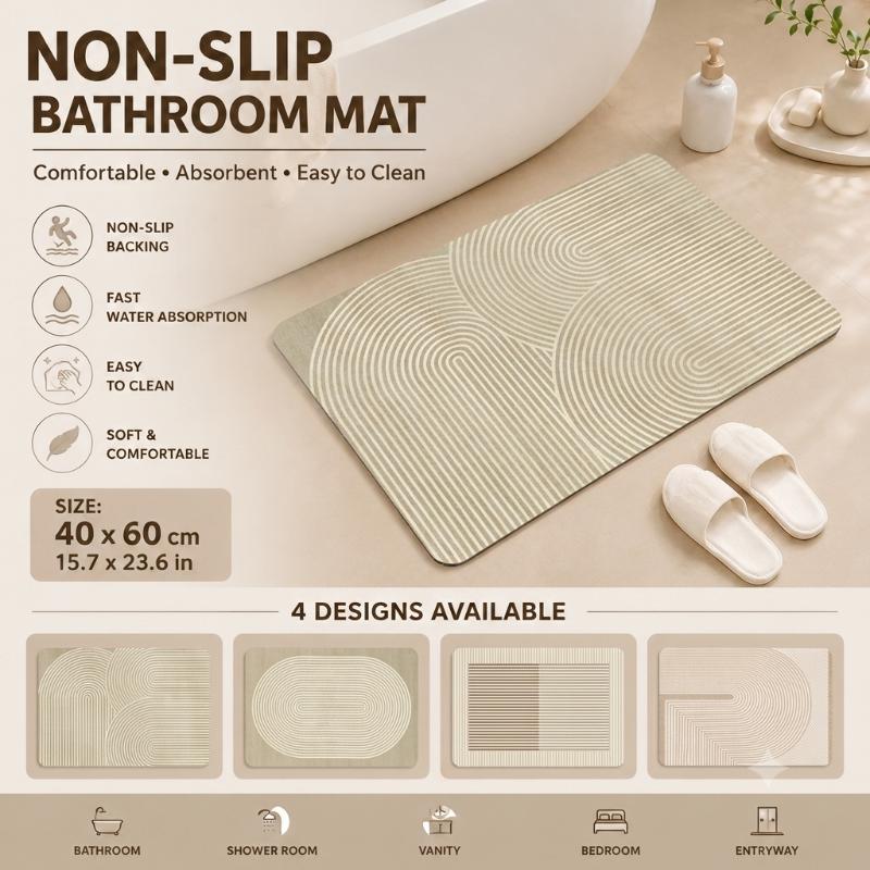 Non Slip Bath Mat - Mata diatomitowa do kąpieli, szybkoschnąca, chłonna,