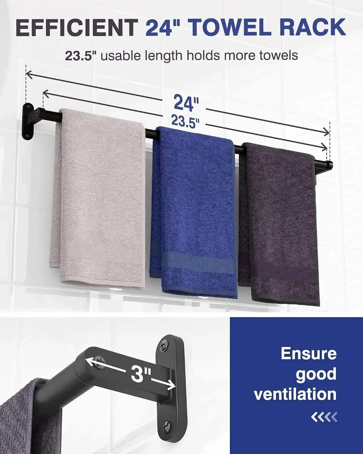 Matowy czarny wieszak na ręczn – Home Essentials Bathroom Accessories recenzja i cena